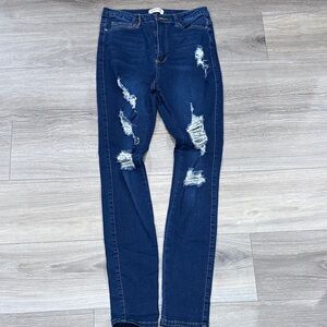 Swank A Posh Distressed Blue Jeans for Women, size 7